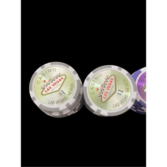 Las Vegas Casino Chips - Green 30, Purple 10, Red 10, Yellow 10 - Picture 7 of 13